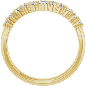 14K Yellow Gold Round Polished 3/8 Ctw Lab-Grown Diamond Double Row Contour Band Size 7