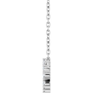 14K White Gold Round G-H I1 1/6 Ctw Natural Diamond Branch Necklace, Length: 18 In