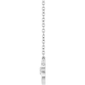14K White Gold Round 1.2Mm G-H I1 1.2Mm Round Natural Diamond Leaf Necklace, Length: 16 In