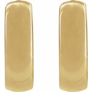14K Yellow Gold Pair Huggie Hoop Earrings, Length: 8 Mm, Thickness: 2.3 Mm