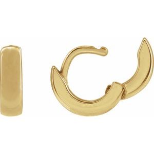 14K Yellow Or White Gold Or Sterling Silver Each Hinged Polished Huggie Hoop Earring, Length: 8 Mm, Thickness: 2.3 Mm