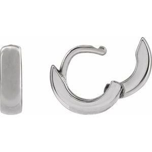 14K Yellow Or White Gold Or Sterling Silver Each Hinged Polished Huggie Hoop Earring, Length: 8 Mm, Thickness: 2.3 Mm