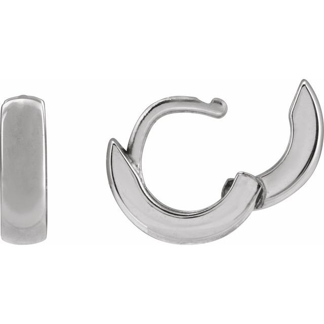 14K Yellow Or White Gold Or Sterling Silver Or Platinum Pair Hinged Polished Huggie Hoop Earrings
