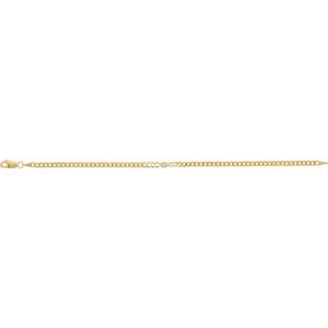 14K Yellow Gold Natural Diamond Round 2.5 Mm 7.35 X 3.5 Mm 7 In I1, G-H Polished .07 Ct Natural Diamond Accented Link Bracelet