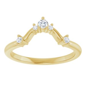 14K Yellow Gold Round 2.5 Mm Polished 1/4 Ctw Natural Diamond Anniversary Band Size 7