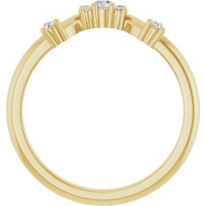 14K Yellow Gold Round 2.5 Mm Polished 1/4 Ctw Natural Diamond Anniversary Band Size 7