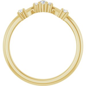 14K Yellow Gold Pear 4 X 2.5 Mm Polished 1/4 Ctw Natural Diamond Anniversary Band Size 7