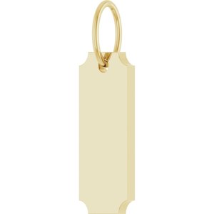 14K Yellow Gold 15.9 X 5 Mm Polished Engravable Dog Tag Pendant
