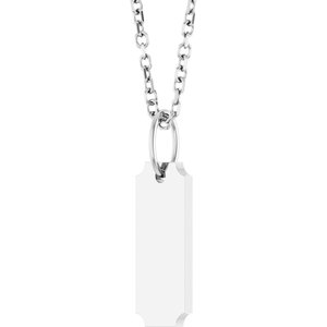 Sterling Silver 15.9 X 5 Mm 16-18 In Polished Engravable Dog Tag Necklace