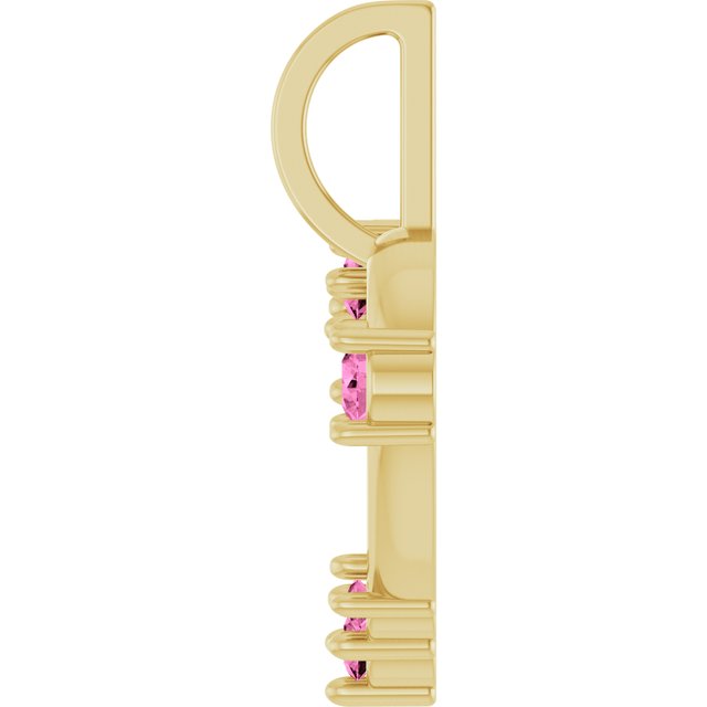 14K Yellow Or White Gold Round Polished Natural Pink Sapphire Heart Pendant
