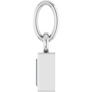 14K White Gold Straight Baguette 4 X 2Mm Gh Vs 1/10 Ctw Lab Grown Diamond Solitaire Pendant