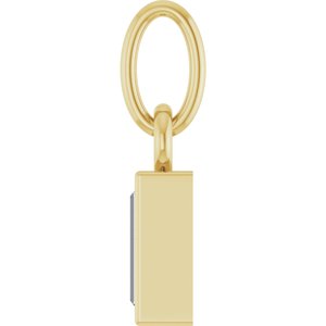 14K Yellow Gold Straight Baguette 5 X 2Mm Gh Vs 1/6 Ctw Lab Grown Diamond Solitaire Pendant