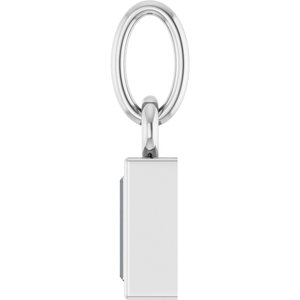 14K White Gold Straight Baguette 5 X 2Mm Ghi Si2-Si3 1/6 Ctw Natural Diamond Solitaire Pendant
