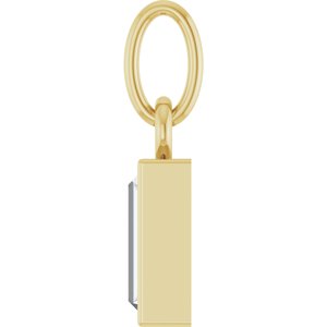 14K Yellow Gold Straight Baguette 6 X 3Mm Gh Vs 3/8 Ctw Lab Grown Diamond Solitaire Pendant