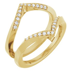 14K Yellow Gold Round 1.2 Mm Lab-Grown Diamond Polished 1/6 Ctw Lab-Grown Diamond Ring Guard Size 7