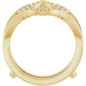 14K Yellow Gold Round 1.2 Mm Lab-Grown Diamond Polished 1/6 Ctw Lab-Grown Diamond Ring Guard Size 7