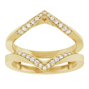 14K Yellow Gold Round 1.2 Mm Lab-Grown Diamond Polished 1/6 Ctw Lab-Grown Diamond Ring Guard Size 7