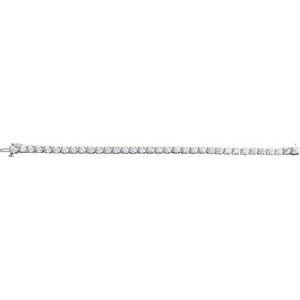14K White Gold Round 4.25Mm G-H Si1-Si2 10 Ctw Lab-Grown Diamond Line Bracelet, Length: 7.25 In