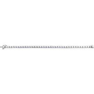 14K White Gold Round 3.4Mm G-H Si1-Si2 6 Ctw Lab-Grown Diamond Line Bracelet, Length: 7.25 In