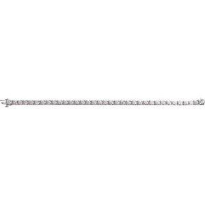 14K White Gold Round 3.75Mm G-H Si1-Si2 8 Ctw Lab-Grown Diamond Line Bracelet, Length: 7.25 In
