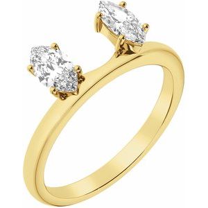 14K Yellow Gold Lab-Grown Diamond Marquise 6.54 X 3.27 Mm Polished 1/2 Ctw Lab-Grown Diamond Wrap-Style Ring Enhancer Size 7