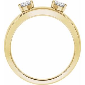 14K Yellow Gold Lab-Grown Diamond Marquise 6.54 X 3.27 Mm Polished 1/2 Ctw Lab-Grown Diamond Wrap-Style Ring Enhancer Size 7