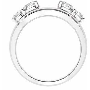 14K White Gold Round 4.35 Mm Polished 1 Ctw Lab-Grown Diamond Wrap-Style Ring Enhancer Size 7