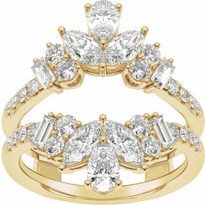 14K Yellow Gold Marquise 6.1 X 3.05 Mm 2 Ctw Lab-Grown Diamond Ring Guard Size 7