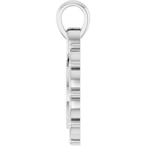 Sterling Silver 16.6 X 12.1 Mm Polished Engravable Scroll Pendant