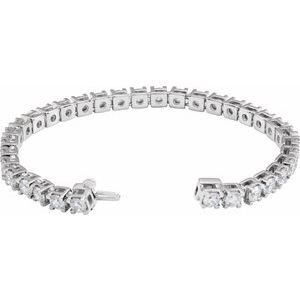 14K White Gold Round 3.75Mm G-H Si1-Si2 8 Ctw Lab-Grown Diamond Line Bracelet, Length: 7.25 In