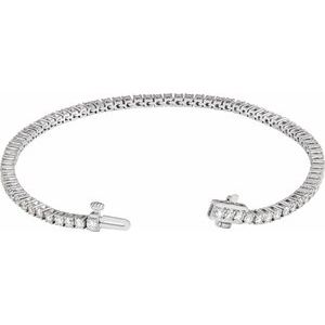 14K Yellow Or White Gold Round 2.1Mm Si1-Si2, G-H 3 CTW Lab-Grown Diamond Line 7" Bracelet