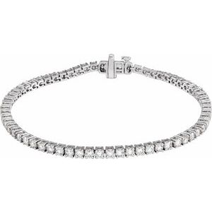 14K Yellow Or White Gold Round 2.5Mm Si1-Si2, G-H 4 CTW Lab-Grown Diamond Line 7" Bracelet