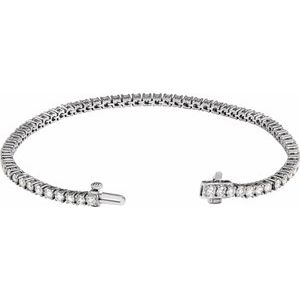14K Yellow Or White Gold Round 2.5Mm Si1-Si2, G-H 4 CTW Lab-Grown Diamond Line 7" Bracelet
