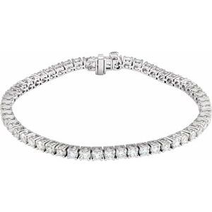 14K Yellow Or White Gold Round 2.9Mm Si1-Si2, G-H 5 CTW Lab-Grown Diamond Line 7" Bracelet