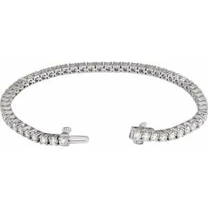 14K Yellow Or White Gold Round 2.9Mm Si1-Si2, G-H 5 CTW Lab-Grown Diamond Line 7" Bracelet