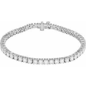 14K Yellow Or White Gold Round 3.2Mm Si1-Si2, G-H 6 CTW Lab-Grown Diamond Line 7" Bracelet