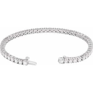 14K Yellow Or White Gold Round 3.2Mm Si1-Si2, G-H 6 CTW Lab-Grown Diamond Line 7" Bracelet