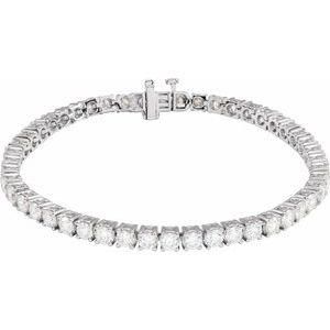 14K Yellow Or White Gold Round 3.4Mm Si1-Si2, G-H 7 CTW Lab-Grown Diamond Line 7" Bracelet