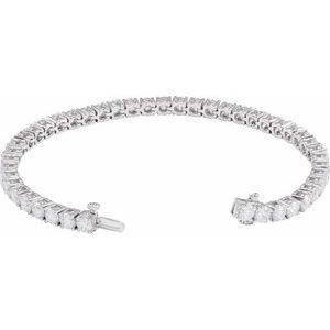 14K Yellow Or White Gold Round 3.65Mm Si1-Si2, G-H 9 CTW Lab-Grown Diamond Line 7" Bracelet