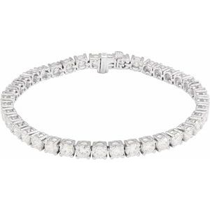 14K Yellow Or White Gold Round 3.9Mm Si1-Si2, G-H 10 CTW Lab-Grown Diamond Line 7" Bracelet