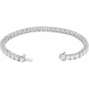 14K Yellow Or White Gold Round 3.9Mm Si1-Si2, G-H 10 CTW Lab-Grown Diamond Line 7" Bracelet