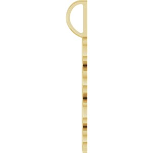 14K Yellow Gold Polished Vertical Pendant