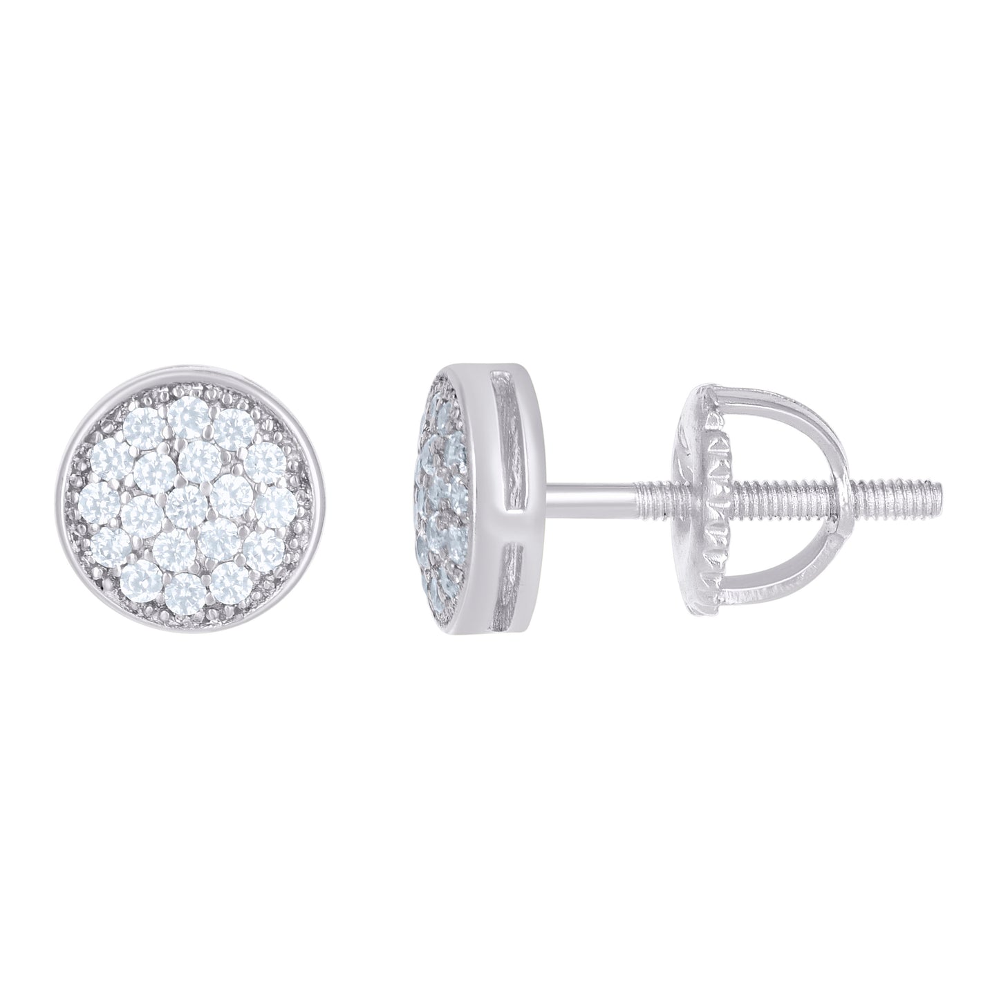 Sterling Silver Or Yellow-tone Womens 0.20ct Moissanite Fashion Stud Earrings