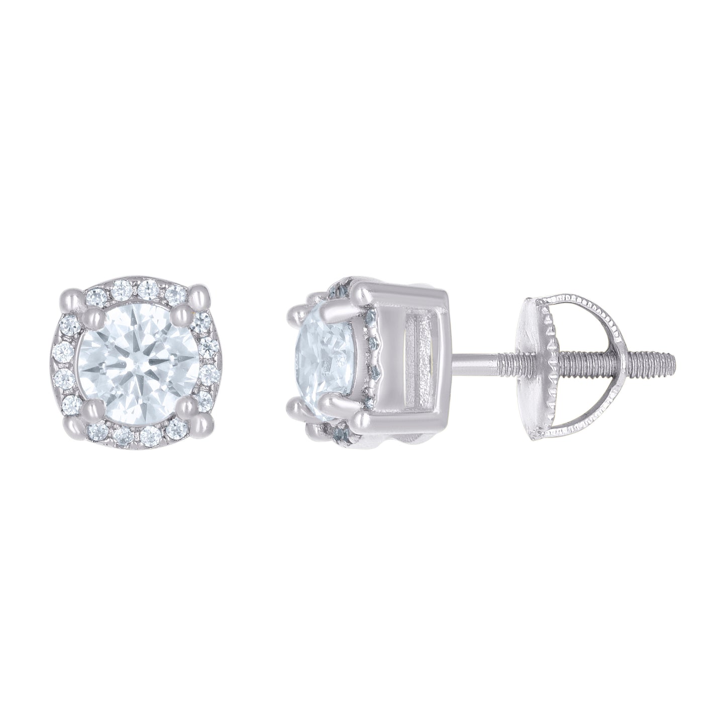 Sterling Silver Or Yellow-tone Womens 1.16ct Moissanite Fashion Stud Earrings
