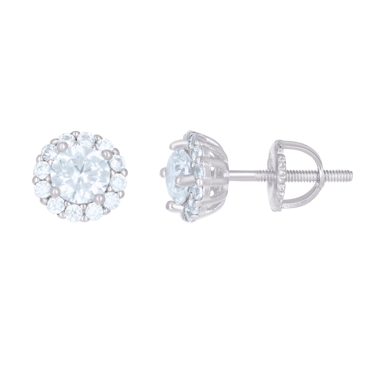 Sterling Silver Or Yellow-Tone Womens Moissanite 1.29Ct Stud Earrings