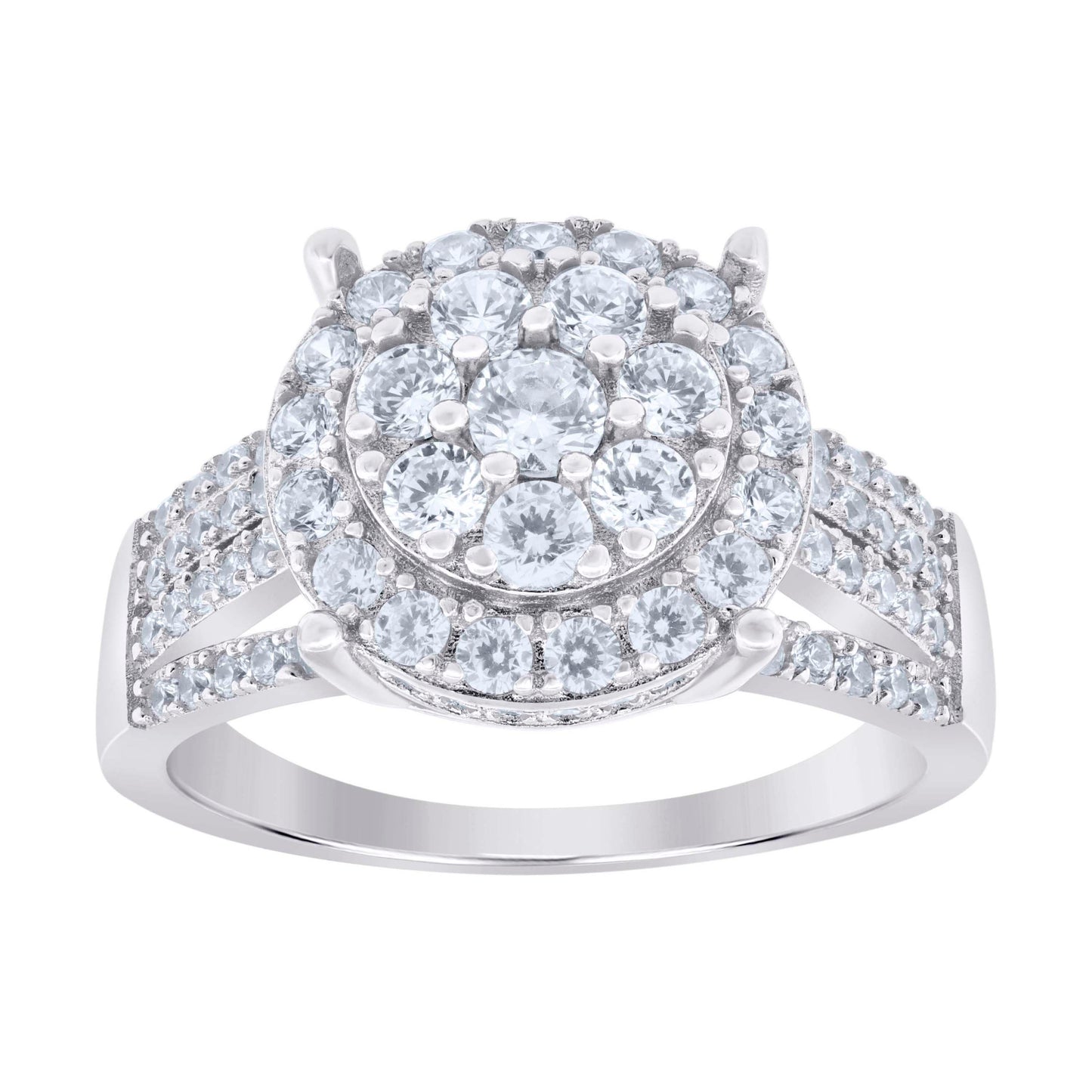 Sterling Silver Womens Moissanite 0.76Ct Bridal Anniversary Engagement Wedding Ring