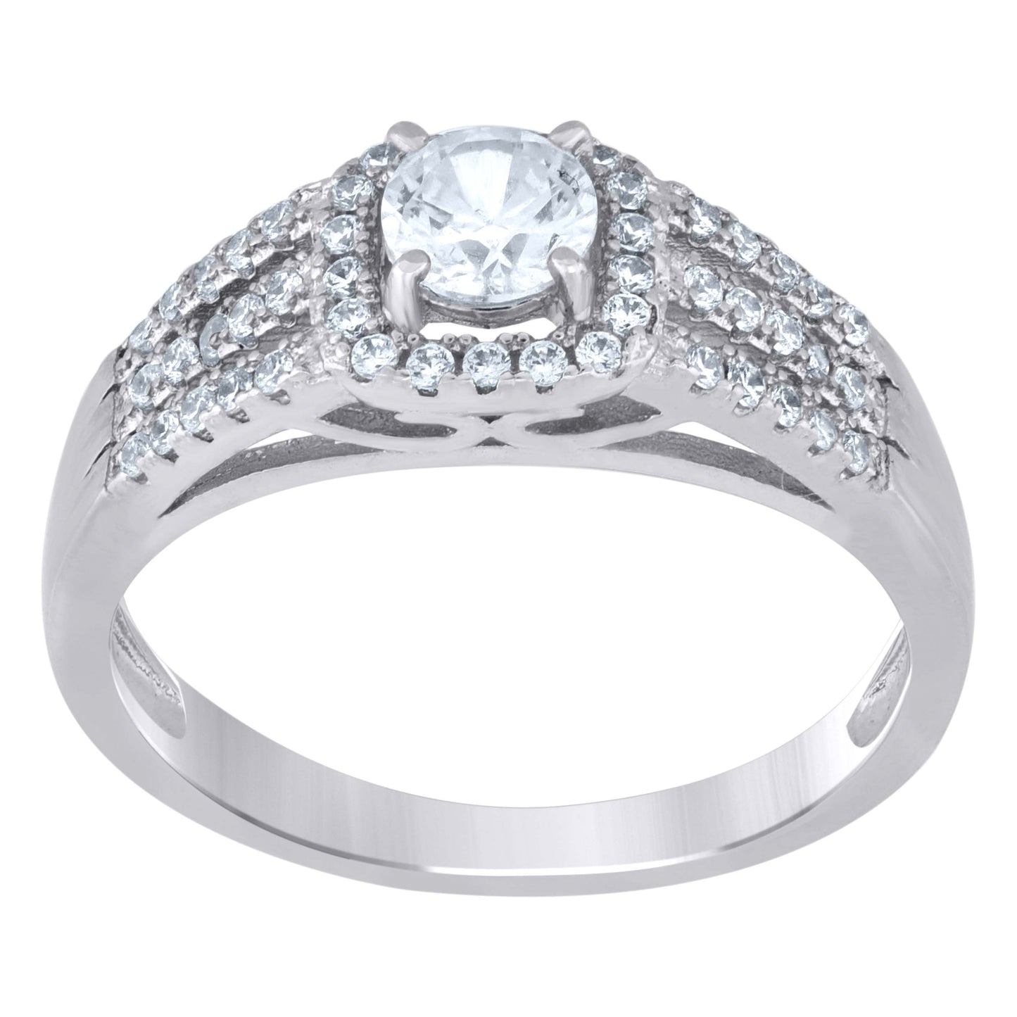 Sterling Silver Womens Moissanite 0.90Ct Fashion Bridal Anniversary Wedding Engagement Band Ring