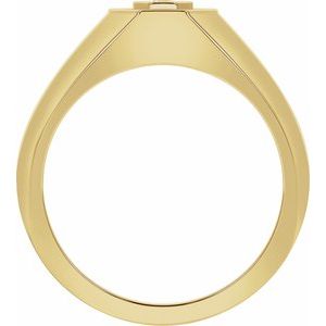 14K Yellow Gold Round 3 Mm 1/5 Ctw Lab-Grown Diamond Mens Band Size 10