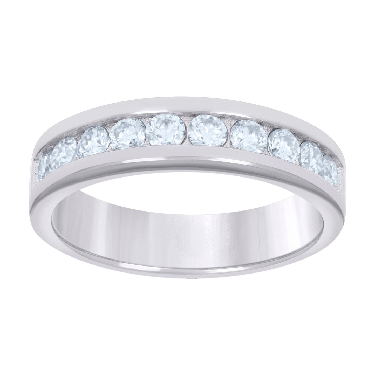 Sterling Silver Womens Moissanite 0.75Ct Bridal Anniversary Engagement Wedding Band Ring