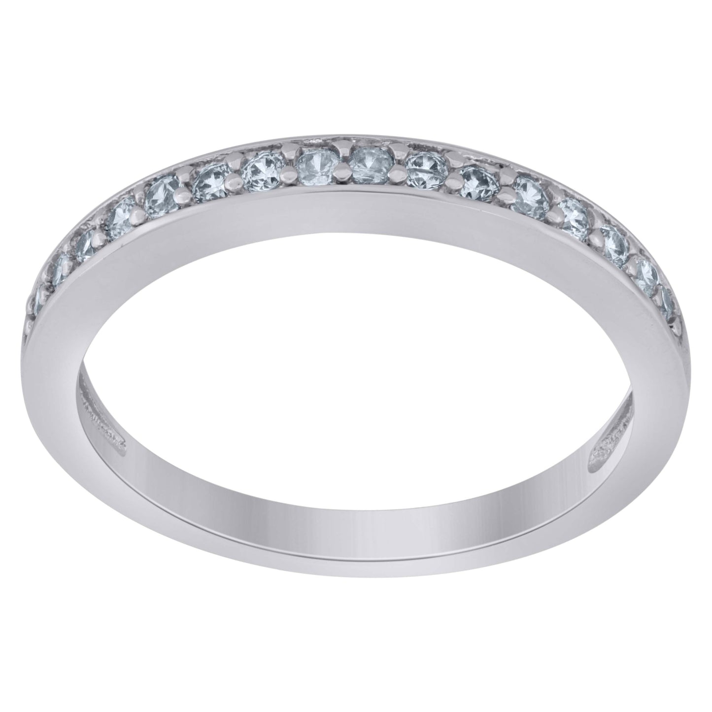 Sterling Silver Womens Moissanite 0.23Ct Bridal Anniversary Engagement Wedding Band Ring